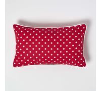 (30 x 50 cm, Red Dots) Cotton Polka Dots Cushion Cover