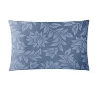 30 x 50cm Jacquard Cushion Covers Rectangular Zipped Cases Cotton Rich 600TC Plain or Floral Patterns Machine Washable [Blue 215]