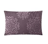 30 x 50cm Jacquard Cushion Covers Rectangular Zipped Cases Cotton Rich 600TC Plain or Floral Patterns Machine Washable [Plum 224]