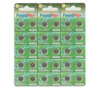 30 X AG13 LR44 SR44 L1154 A76 1.5V PoundMax ALKALINE BUTTON BATTERIES