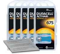 60 x Duracell Size 675 Hearing Aid Batteries Blue -Zinc Air Mercury Free PR44