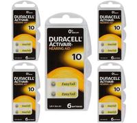 30 x Duracell Size 10 Hearing Aid Batteries Yellow - Zinc Air Mercury Free PR70