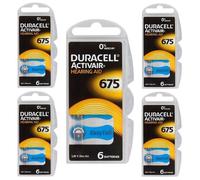 30 x Duracell Size 675 Hearing Aid Batteries Blue -Zinc Air Mercury Free PR44