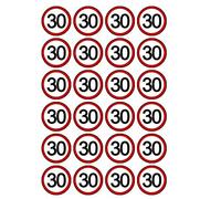 30 x Happy 30th Birthday Speed Limit 1.5" (3.8cm) PRE-Cut Premium Rice Paper Edible Cake Toppers