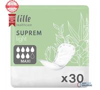 30 x Lille Suprem Light Maxi Night | High Absorbent Pads - 1 Pack 30