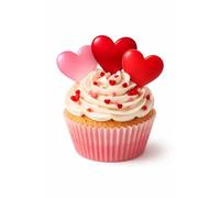30 x Love Hearts Valentine's Day edible wafer rice paper cupcake toppers cake decorations Red Pink colours hearts Heart 14th February love celebration