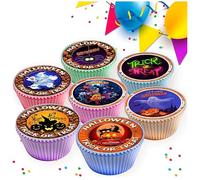 30 x PRE CUT HALLOWEEN EDIBLE WAFER CARD RICE PAPER 4.5 cms CUPCAKE TOPPERS DECORATIONS