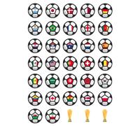 30 x Pre Cut World Cup Flags Football Cupcake Toppers/Decorations Edible Wafer Paper