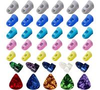 30 x Silicone Guitar Finger Guards Fingertip Protectors Fingertip Protection Covers Caps for Stringed Instruments, Sewing and Embroidery (5 Sizes)
