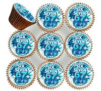30 x SIX SEVEN 67 HAPPY BIRTHDAY PERSONALISED EDIBLE ICING 3.8 cms CUPCAKE TOPPERS DECORATIONS M-581