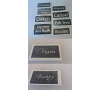 30 x Welsh words stencils for etching on glass Pob Lwc Cwtch (mixed) Croeso Wales Cymraeg