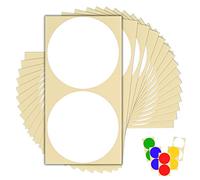 30 x White Sticky Dots - 100mm 4 Inch - Round Colour Coding Dot Stickers - 15 Sheet