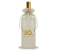 30 Year Old Birthday Gifts for Women Men Drawstring Wine Bag Congratulation 30th Birthday Gift for Friend Wine Lover Gift for Mum Dad Daughter Son Sister Brother Born in 1996 Gifts Party Decorations