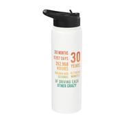30 Years Married Funny 30th Wedding Anniversary Stainless Steel Insulated Water Bottle