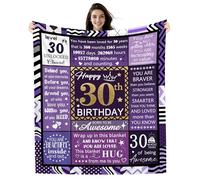 30 Years Old Birthday Gifts for Women, 30th Birthday Blanket 150 x 130 cm
