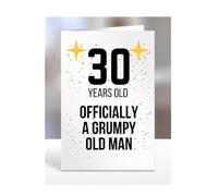 30 Years Old, Officially a Grumpy Old Man Card, Funny, Joke, Gift, 30th Happy Birthday, Presents for, Dad, Daddy, Grandad, Husband, Uncle, Him, Male, A5-164_2