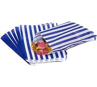 300 Bags - 5" x 7" Blue Candy Stripe Paper Sweet Bags | Premium Quality British Made | Wedding Birthday Party Confectionery Stall