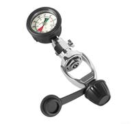 300 Bar Diving Cylinder Pressure Gauge for YOKE System, Brass Construction with Light-Up for dial Display(Push-button type)