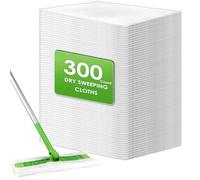 (300 Count) Disposable Dry Sweeping Cloths Pads Compatible with Swiffer Sweeper, Sweeper Dry Mop Refills, Dry Mop Pads for Floor Mopping and Cleaning, Electrostatic Cloths, 12.2 x 8.66 inch