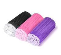 300 Count Disposable Micro Applicator Brush for Eyelash Extension, Micro Swabs Mascara Wands for Makeup Application - 3 Colors