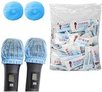 300 Count Disposable Microphone Covers, Microphone Hygiene Cover, Odor Removal Disposable Mike Sponge Mic Cover Protective Cap for KTV Recording Room News Gathering (Blue)