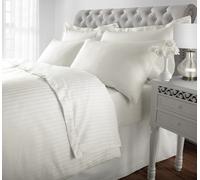 Sweet Dreams Hotel Luxury 100% Rich Egyptian Cotton Stripe Double Duvet Cover in Cream