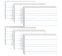 300 Count White Ruled Index Cards, 3x5 Inch Lined Study Flash Cards - 6 Pads, 50 Cards per Pad, Narrow Ruled Note Cards for School, College, Learning, Flashcards with Lines for Notes