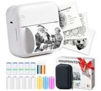 300 DPI Portable Mini Printer for Phone - Instant PrintPod - Inkless Thermal Sticker Printer, Bluetooth Label Maker, Mini Photo Maker, Pocket Sticker Maker for Study Notes, Incl 1 Protection Case