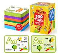 300 English and Spanish Flash Cards for Kids with Audio Support - Bilingual Spanish Learning Cards for Kids in 7 Color-Coded Categories, Tarjetas Didácticas en Español - Simply Magic