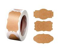 300 Gift Tag Labels - 1.2" x 2" Kraft Paper Stickers - Preset, Blank, Removable Labels for Gifts, Decor, Food, Glass, Containers - Self-Adhesive - Removable - Various Themes - By RuiChy