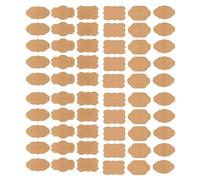 300 Gift Tag Labels, 1.2" x 2" Self-Adhesive Brown Present Stickers, Natural Kraft Label Stickers for DIY Craft, Removable Food Labels, Self-Adhesive Blank Labels for Gifts Glass Bottles Container