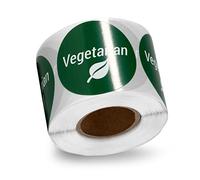 300 Green Vegetarian Stickers, 1.5 inch, Round Dot Vegetarian Labels for Vegetarian/Meal Choice Indicator/Grocery Store/Deli Sandwich/Salad Packaging, 1 Roll of 300 Vegetarian Labels