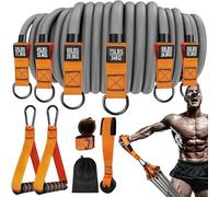 300 LBS Reșistance Bands Set with Handles, Door Anchoŕ & Ankle Straps | Heavy-Duty Anti-Break Fitness Bands for Home Gym, Strength Training, Pilates & Full Body Workouts for Men & Women