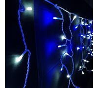 300 LED 7.5m Premier Christmas Outdoor 8 Function Icicle Lights Blue & White Samuel Alexander Multi One Size