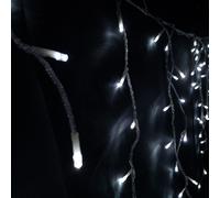 300 LED 7.5m Premier Christmas Outdoor 8 Function Icicle Lights in Cool White Samuel Alexander White One Size