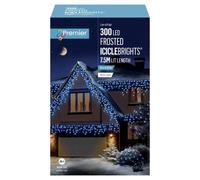 300 LED Frosted Icicle Christmas Lights Blue & White Multi Action 5M