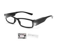 300% Magnifying Glasses with Lights, LED Reading Wearable Glasses, Hands Free Replaceable Battery Magnifier Eyeglasses for Hobbies, Reading, Close Work, Crafts, Jewellers (Black)