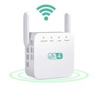 300 Mbit/s WLAN Amplifier, 2.4 GHz WLAN Repeater with Repeater/AP/Router/Bridge Mode, 2 Antennas, WLAN Repeater Compatible with All WLAN Devices