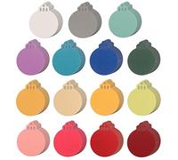 300 Multicolor Bauble Hanging Gift Tags - 2.7‘’ x 3.5" Round Cutout Ornament for DIY Crafts Xmas Holiday Party Decor, 15 Colors