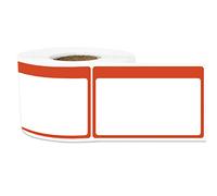 300 Name Tag Stickers, 2.25 x 3.5 Inch Plain Stickers Blank to Write on Name Tags for Classroom Office Kindergarten, Fabric Safe Adhesive Red - 1 Roll of 300