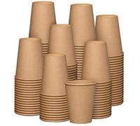 [300 Pack] 12 oz. Kraft Paper Hot Coffee Cups - Unbleached