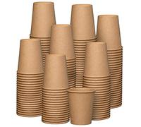 [300 Pack] 8 oz. Kraft Paper Hot Coffee Cups - Unbleached