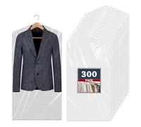 300-Pack Clothes Covers, Transparent Plastic Garment Bags With Clear Visibility And Lightweight Design For Home Storage Travel Protection Of Suits Dresses Shirts