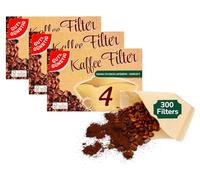 300 Pack - Coffee Filter Papers Size 04 - Disposable Unbleached Filters for Pour Over & Drip Coffee Makers, U-Shaped Filters for Smooth Brew