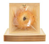 300 Pack Heat Sealable Bakery Bags with Window, 7.1x7.5 Inches Treat & Pastry Paper Bags To Go Bake Sale Packaging Bags for Individual Cookies, Bagel, Donut, Sandwich, Cake Slice