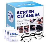 300 Pack Lens Cleaning Wipes, Pre-Moistened Individually Wrapped Glasses Wipes, Quick Dry & Streak-Free for Eyeglasses, Sunglasses, Phone, Laptop, Tablet & All Optical Devices