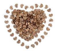 300 Pack Rustic Mini Wooden Heart Shaped Slices Art Craft with Love Pattern for Wedding Party Decoration