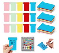 300 Pack Size 2 T-Card Planning Card Re-Fills 180gsm Colored T Cards Red Yellow Blue Pink Green for Pegboard Office Wall Planner System W60x Bottom W48X Full H85mm