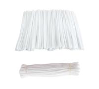 300 Pack White Chenille Stems, 300 x 6mm High Density Craft Pipe Cleaners