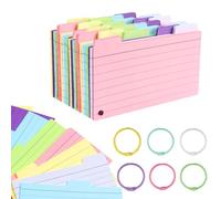 300 Pages Revision Cards, 3.5×5 Inch Index Cards with 6 Metal Binder Rings,Cue Cards for Home, School, Office Learning